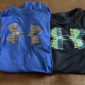 Lot of 2 Under Armour Kids' Blue and Black long Sleeve Tees